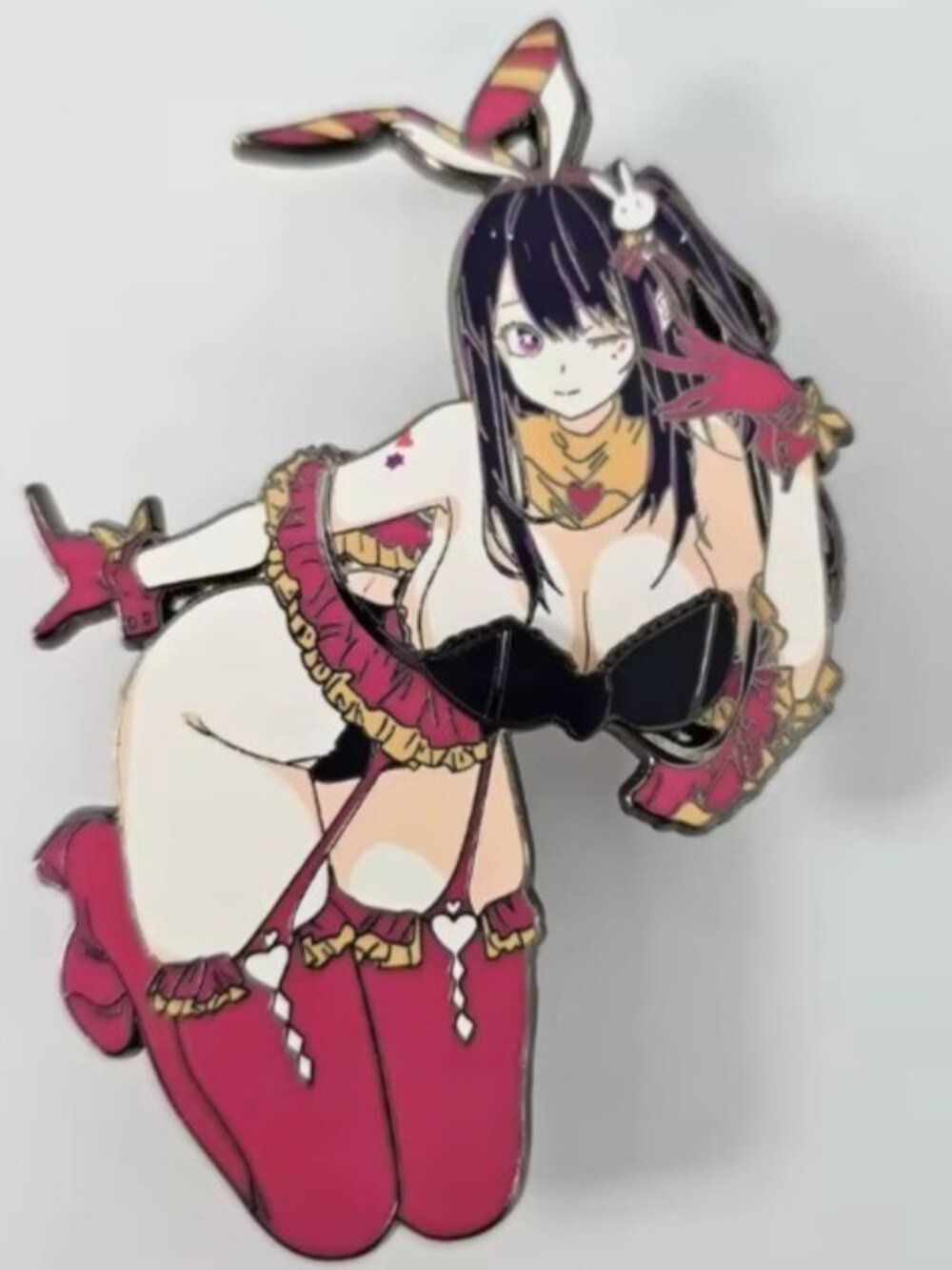 Ai Hoshino Enamel Pin – Oshi no Ko Waifu Bunny Girl Lewd Fan Art TOP COMES OFF